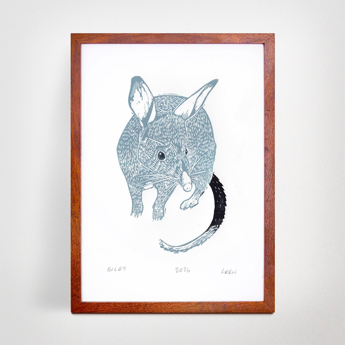Bilby - Australian Animal Linoprint - Little Rowan Redhead