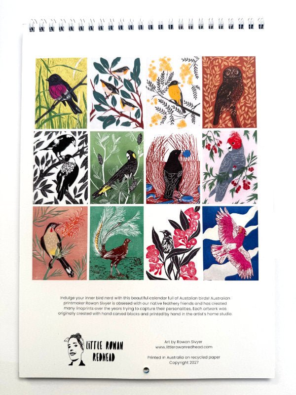 2027 Calendar - Australian Birds - Little Rowan Redhead