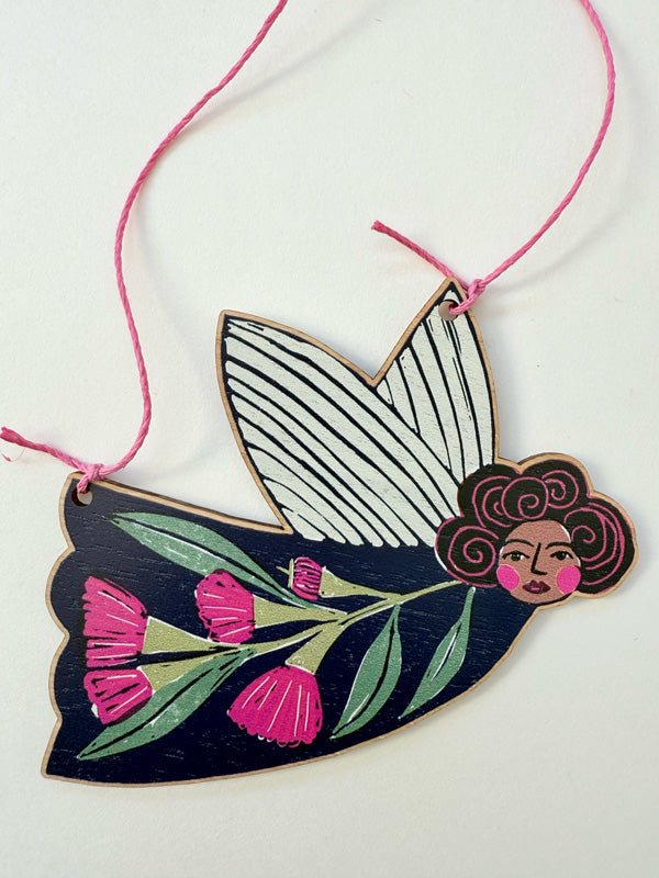 Wooden Christmas Fairy Ornament - Flowering Gum (Wholesale) - Little Rowan Redhead