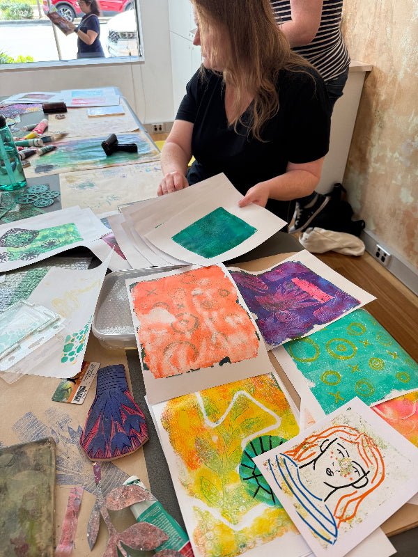 Gelli Print Play Workshop - Little Rowan Redhead