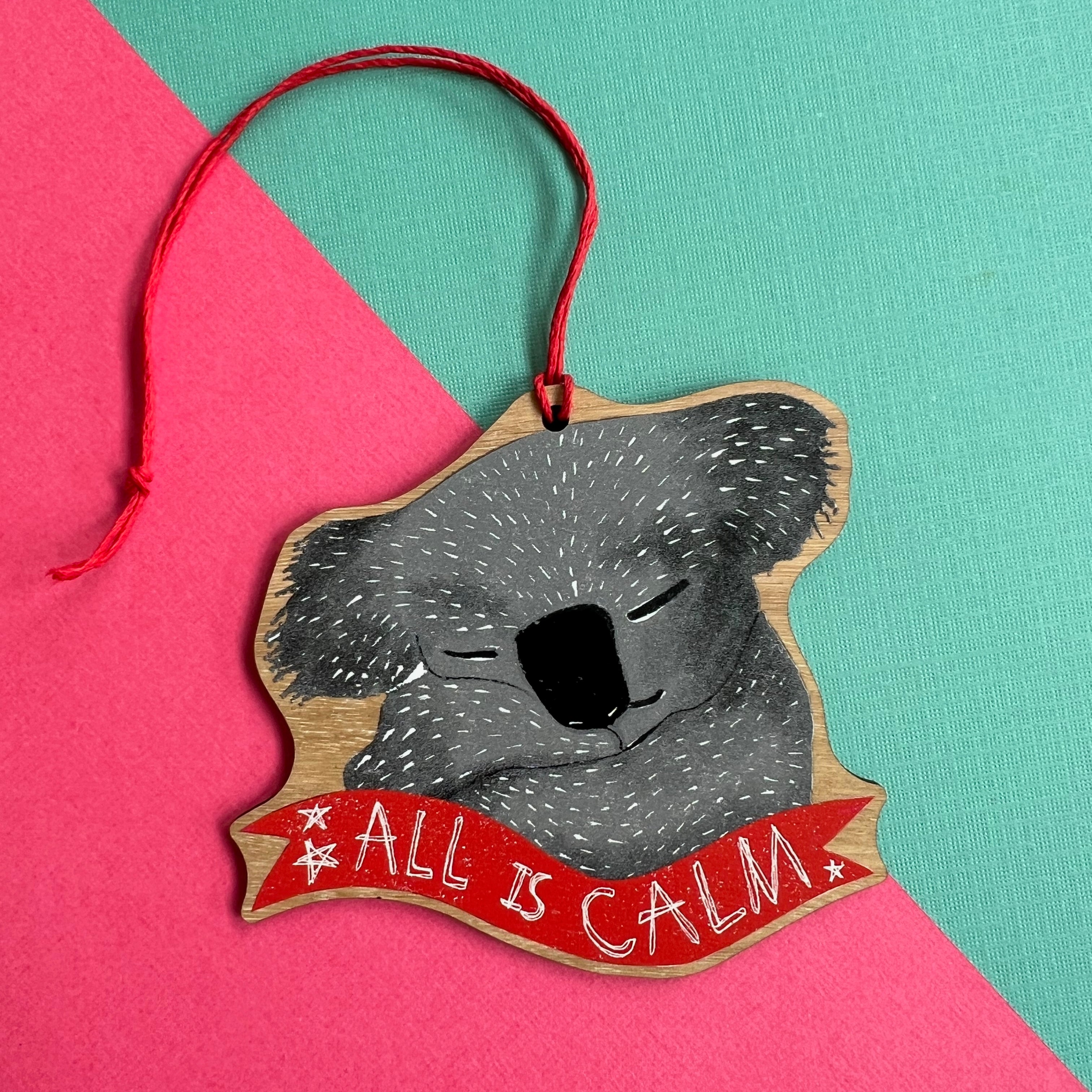 All is Calm - Wooden Christmas Ornament - Little Rowan Redhead