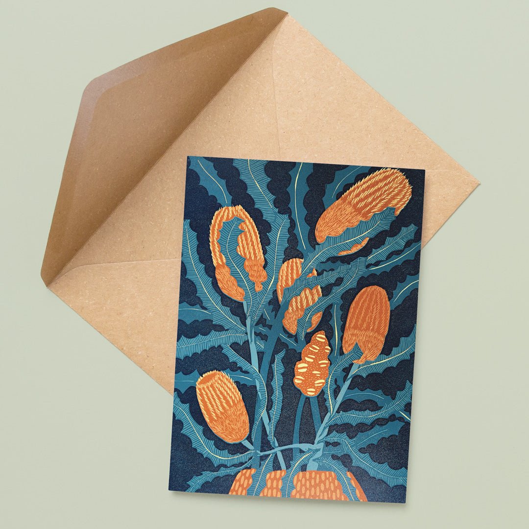An Abundance of Banksia - A6 Greeting Card (Wholesale) - Little Rowan Redhead