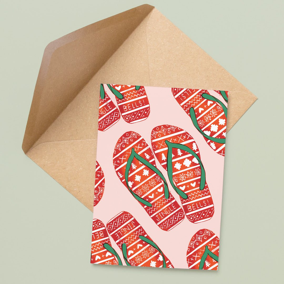 Jolly Jandals - A6 Greeting Card (Wholesale) - Little Rowan Redhead
