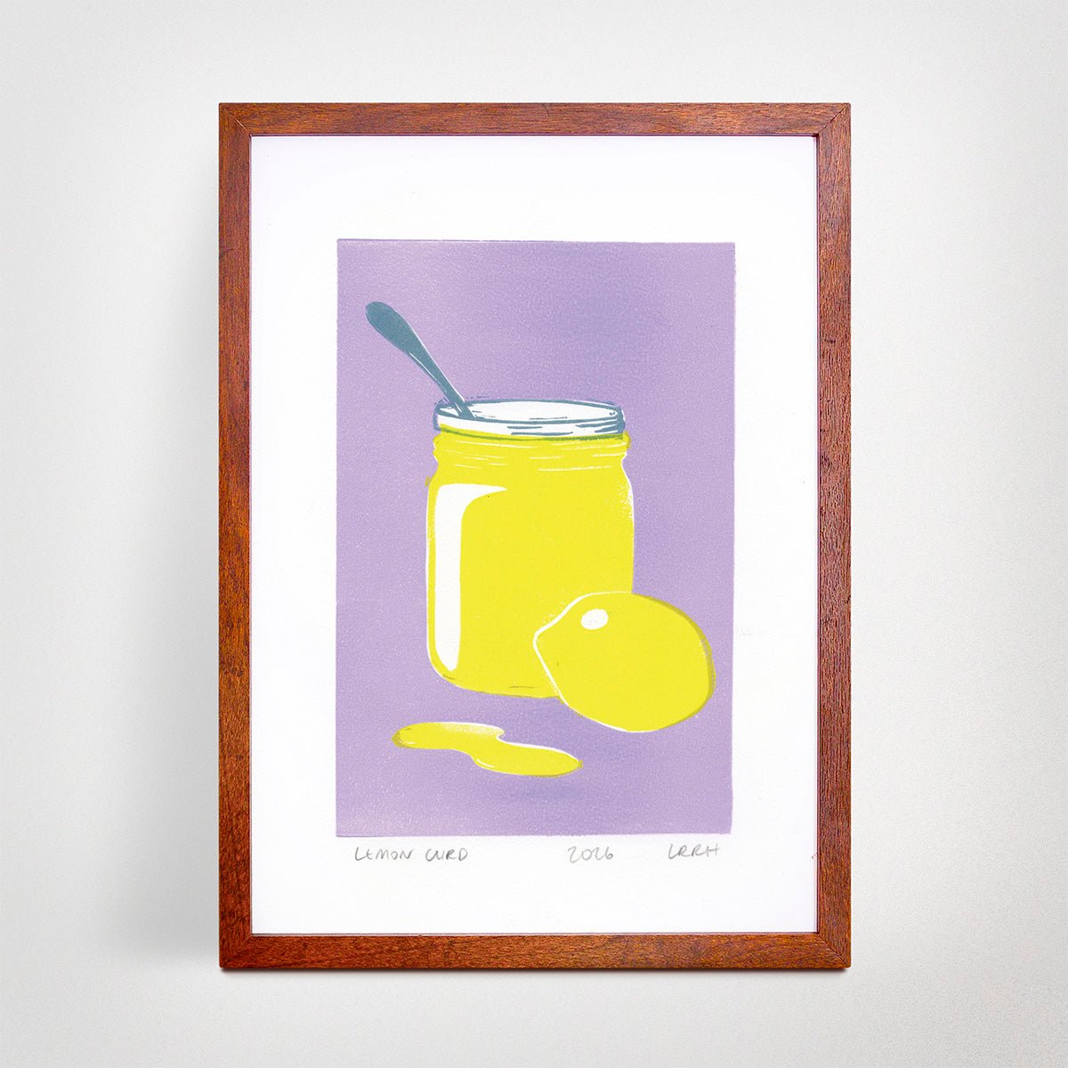 Lemon Curd - Food Illustration Linoprint - Little Rowan Redhead
