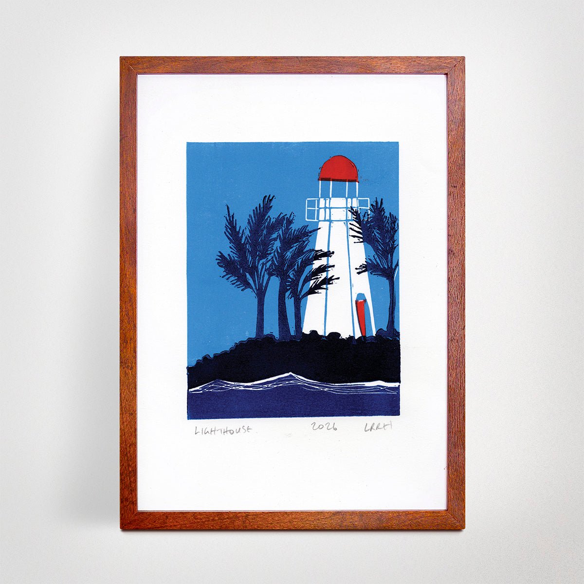 Lighthouse - Original Linoprint - Little Rowan Redhead