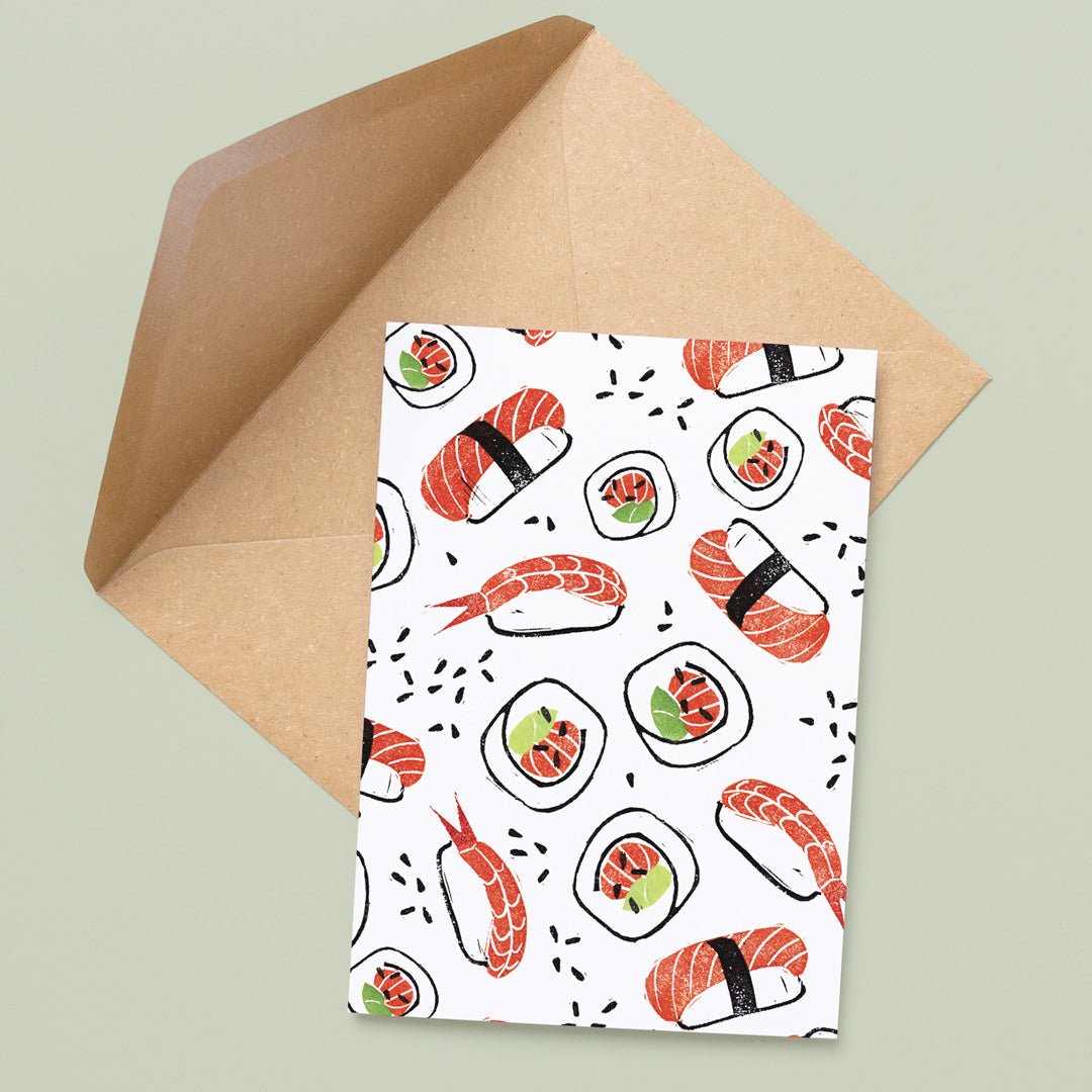 Sushi Time - A6 Greeting Card (Wholesale) - Little Rowan Redhead