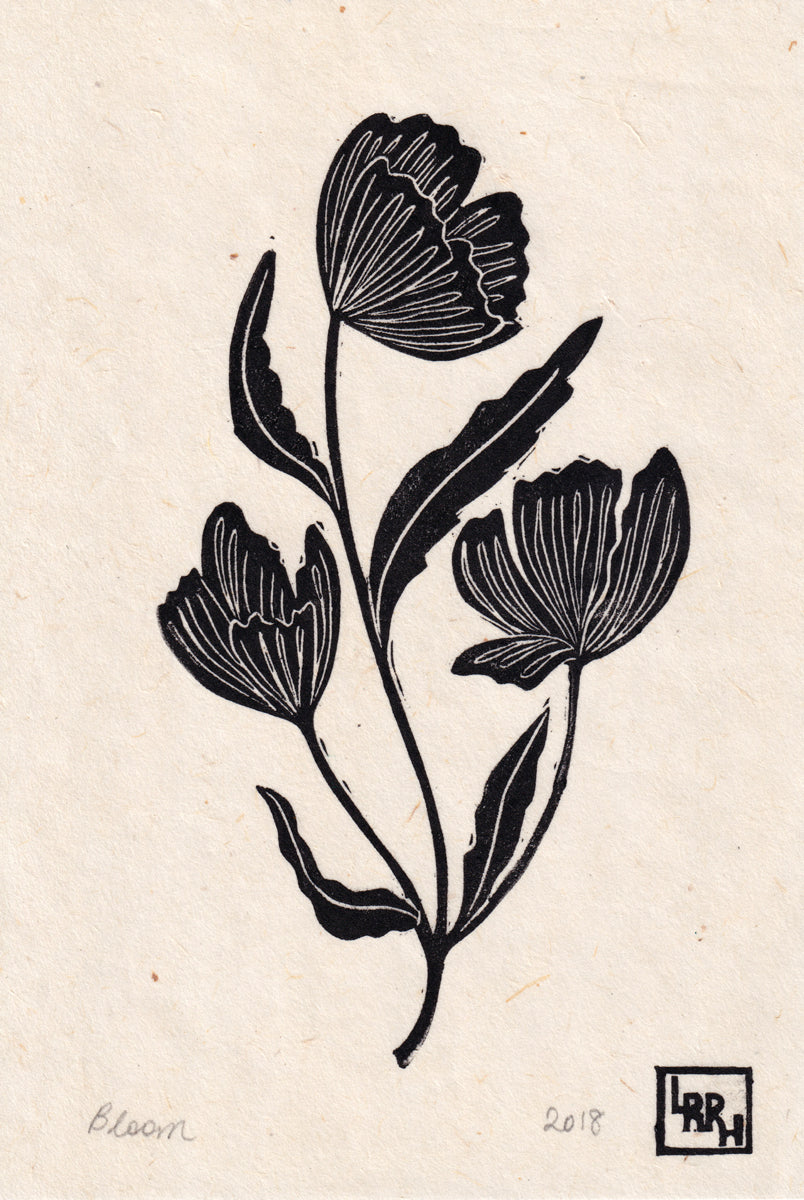 Bloom Linoprint, original artwork, handmade in Sydney