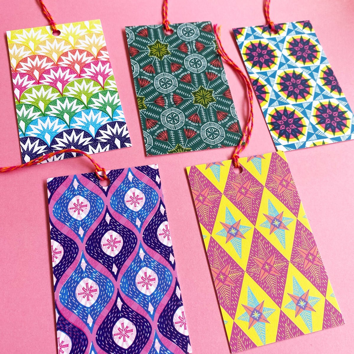 Festive Mosaics Gift Tags - Pack of 10 - Little Rowan Redhead