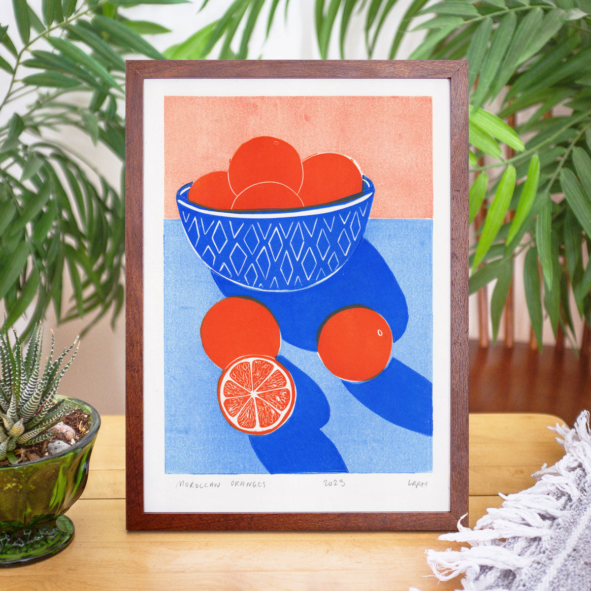 Moroccan Oranges - Original Linocut Print