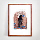 House Proud - Bowerbird Original Linoprint - Little Rowan Redhead