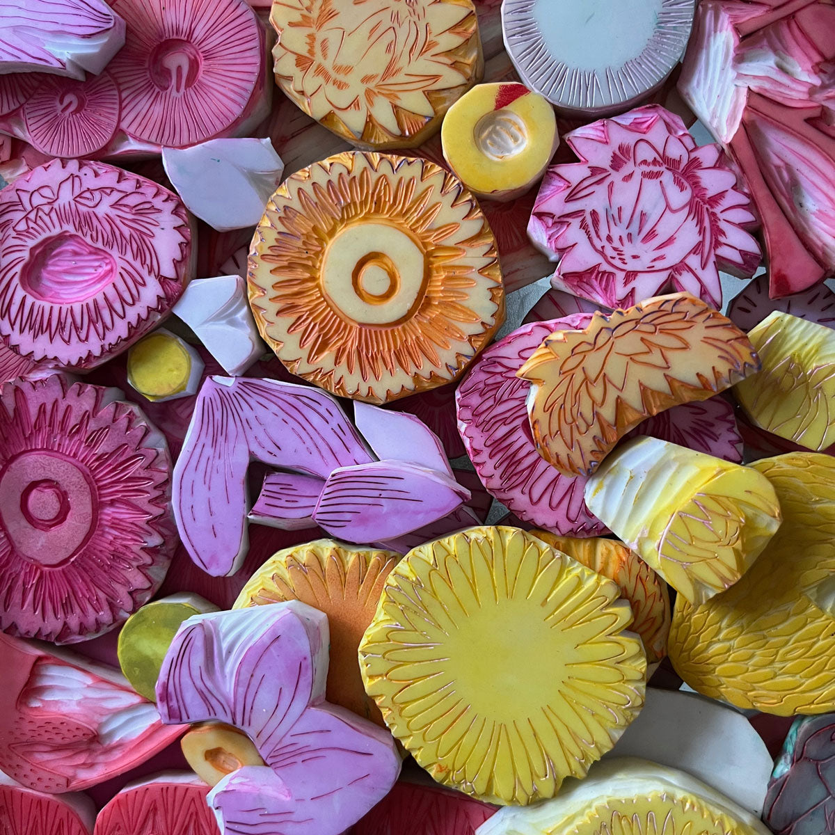 hand carved rubber stamps, printmaking process, made in Australia