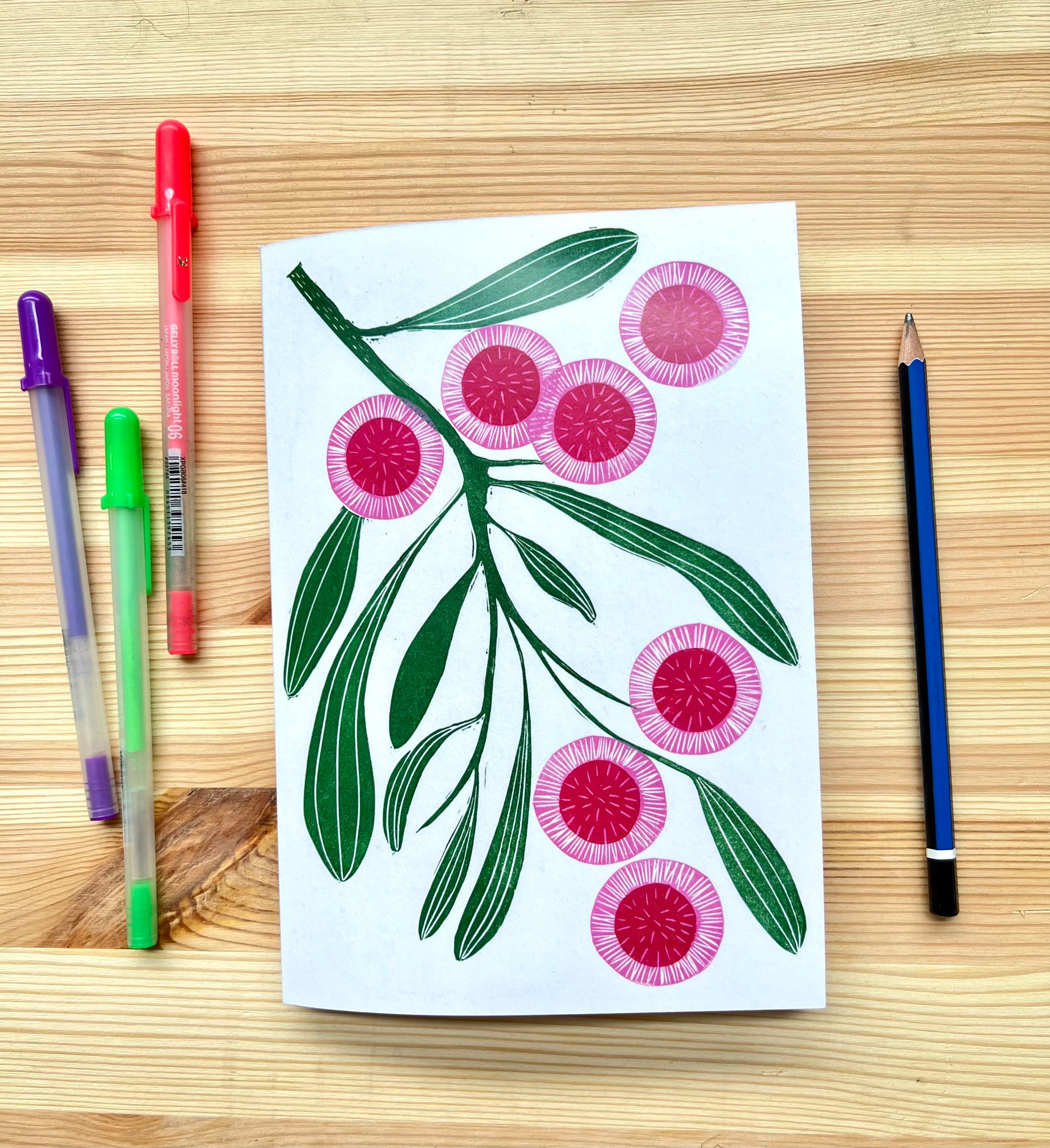 Hakea Laurina - A5 Notebook - Little Rowan Redhead