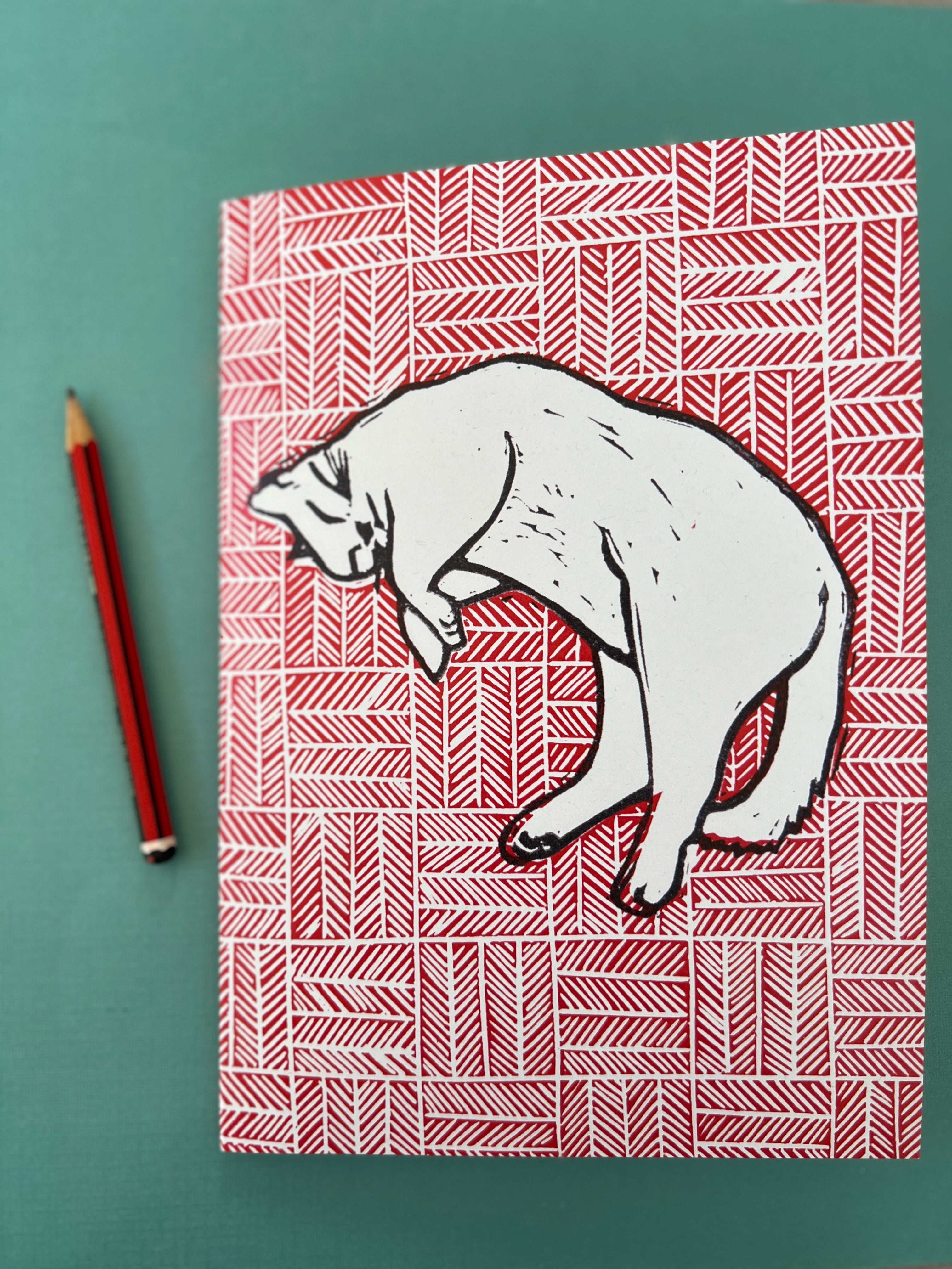 Cat on the Mat - A5 Notebook - Little Rowan Redhead