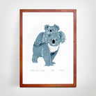 Mum and Bub - Koala Australian Animal Linoprint - Little Rowan Redhead