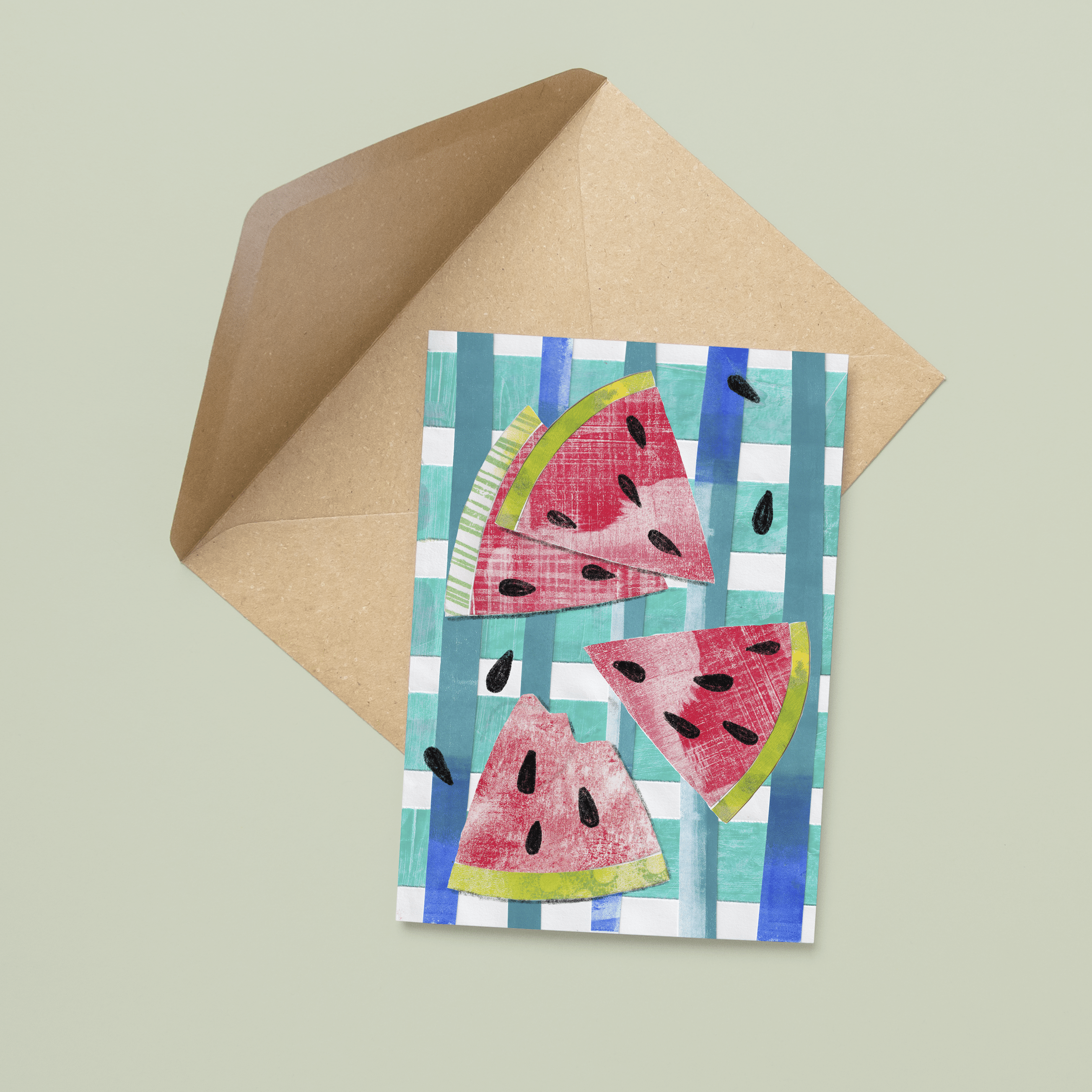 Watermelon Fresh - A6 Greeting Card - Little Rowan Redhead