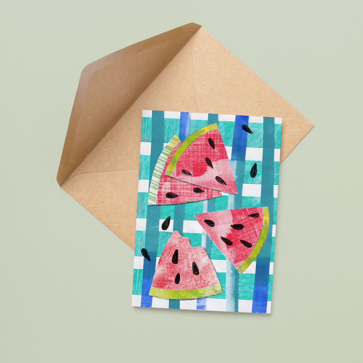 Watermelon Fresh - A6 Greeting Card