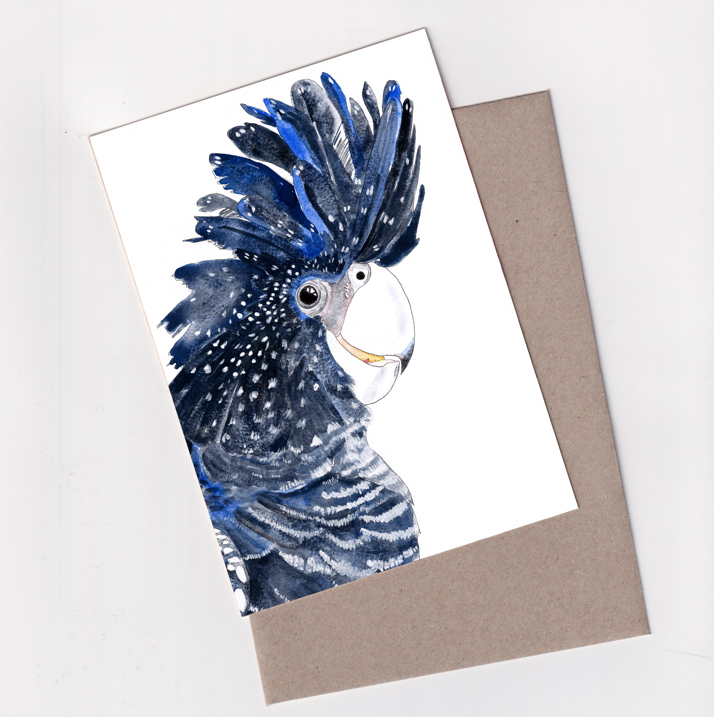 Black Cockatoo - A6 Greeting Card - Little Rowan Redhead