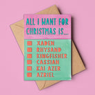 Book Boyfriend Wishlist - A6 Christmas Card (Australian Made) - Little Rowan Redhead