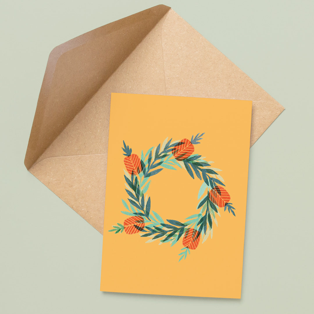 Bottlebrush Wreath - A6 Greeting Card