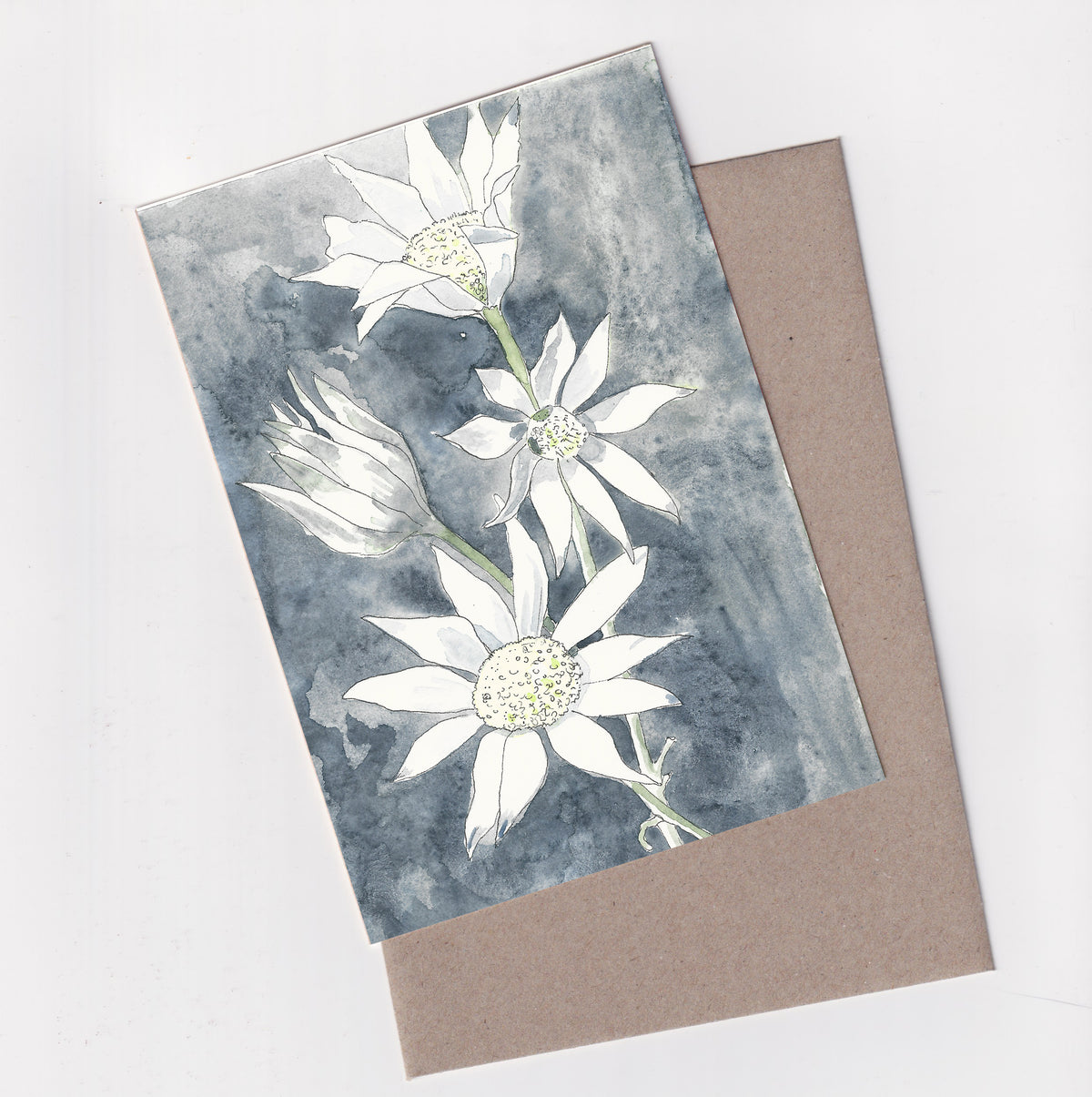 Flannel Flowers -  A6 Greeting Card