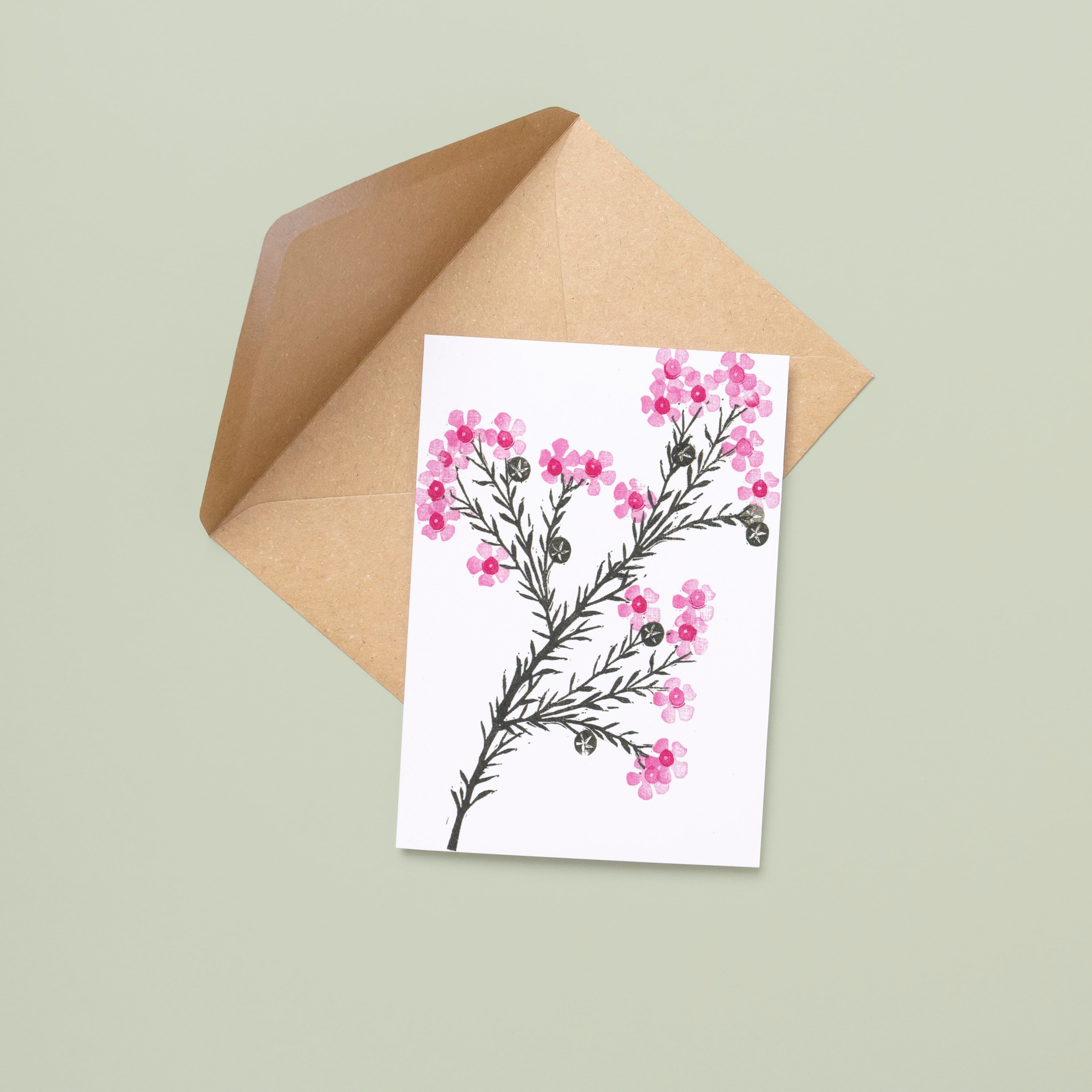 Geraldton Wax - A6 Greeting Card - Little Rowan Redhead