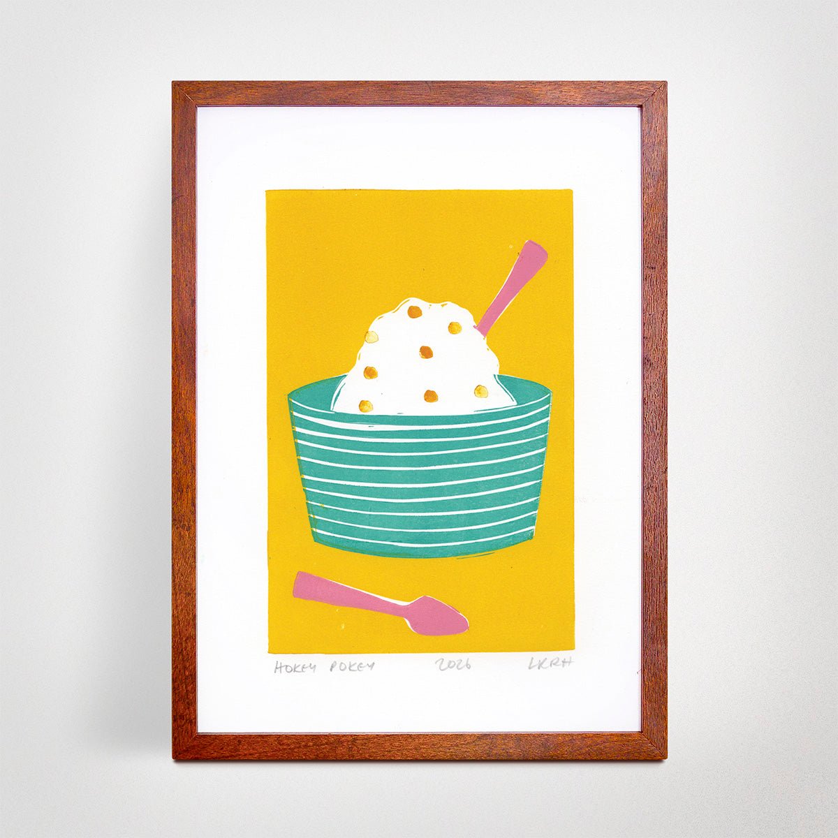 Hokey Pokey - Icecream Original Linoprint - Little Rowan Redhead