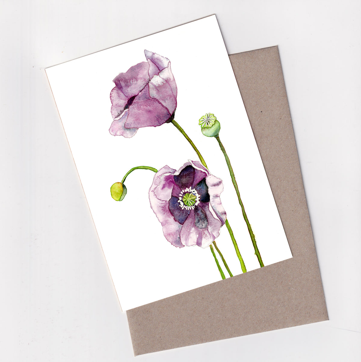 Purple Anemones- A6 Greeting Card