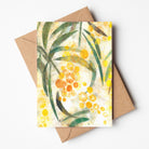 Monoprint Wattle - A6 Greeting Card - Little Rowan Redhead