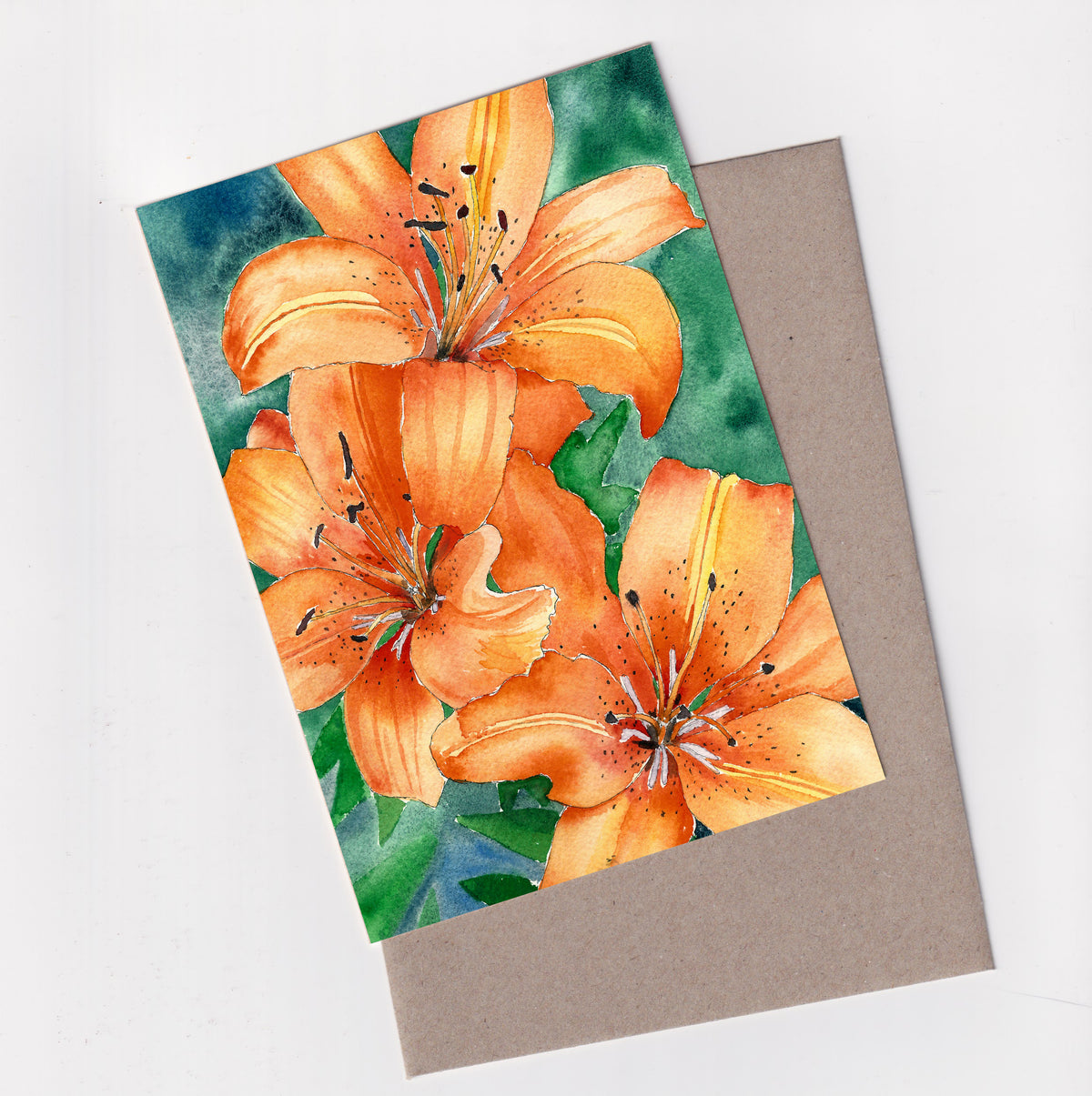 Orange Lillies- A6 Greeting Card