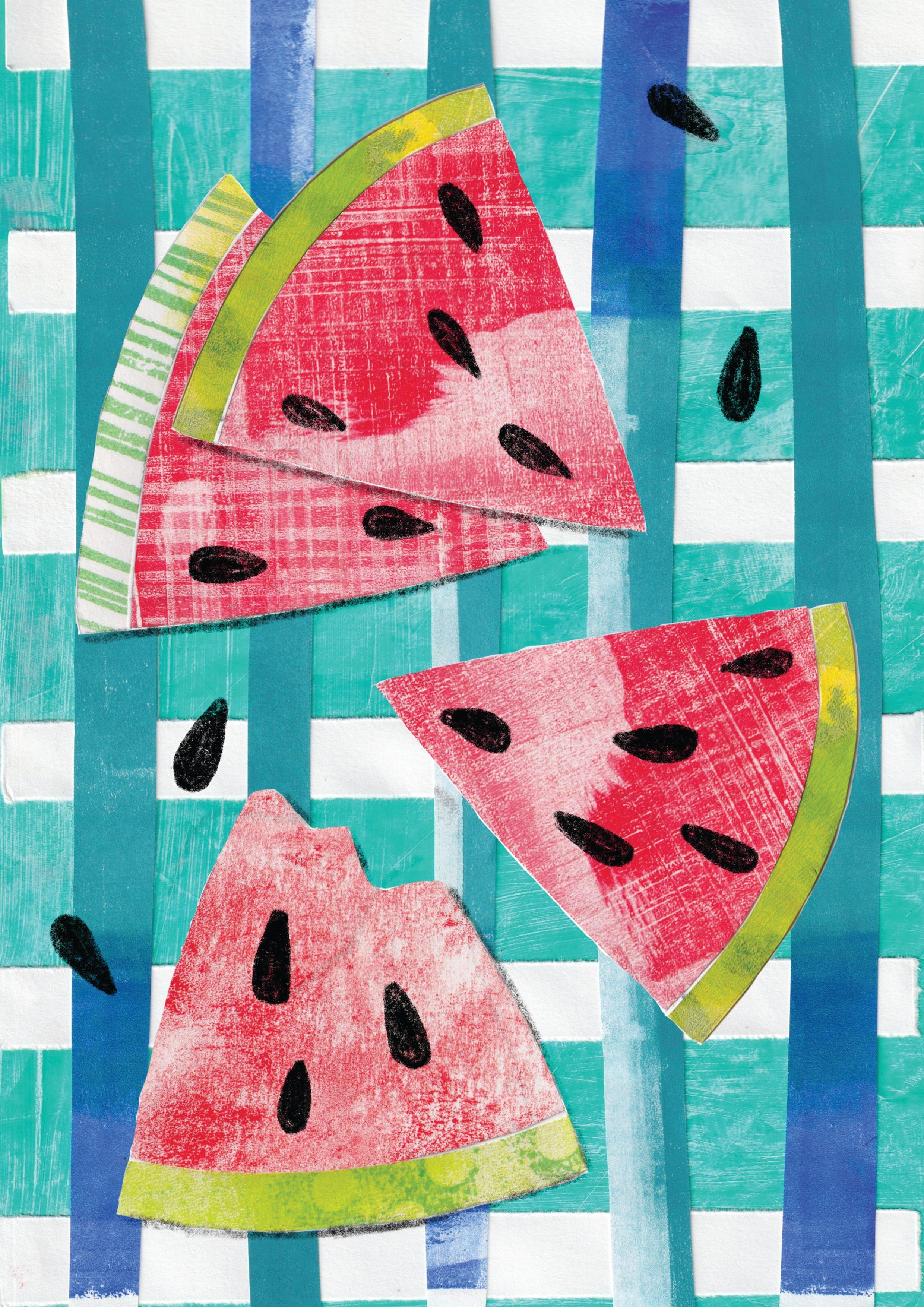 Watermelon Fresh - A6 Greeting Card - Little Rowan Redhead
