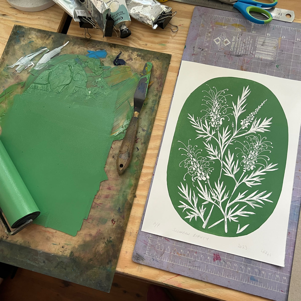 Surburban Beauty - Grevilleas Linoprint Limited Edition