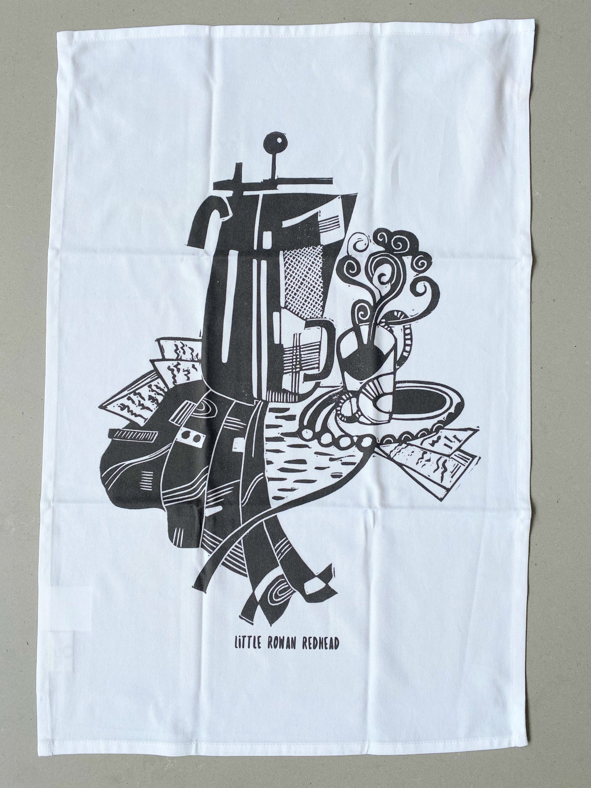 Organic cotton tea towel - Coffee and Papers