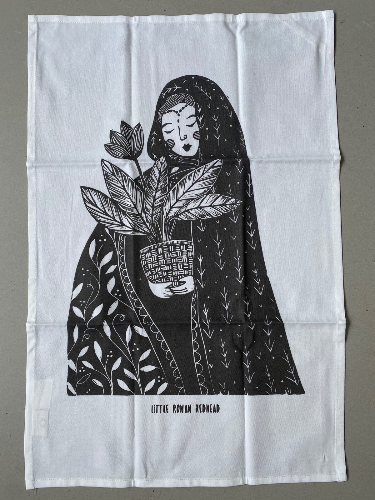 Organic cotton tea towel - She plants for tomorrow