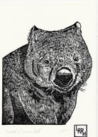 Portrait of a Wombat - Linoprint - Little Rowan Redhead
