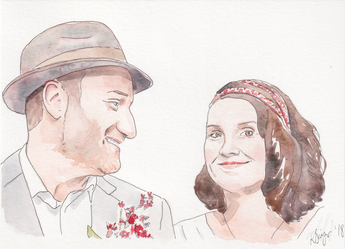 Custom watercolour portrait - couples, family, children