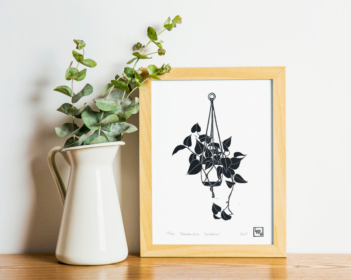 Philodendron Cordatum - limited edition linocut print