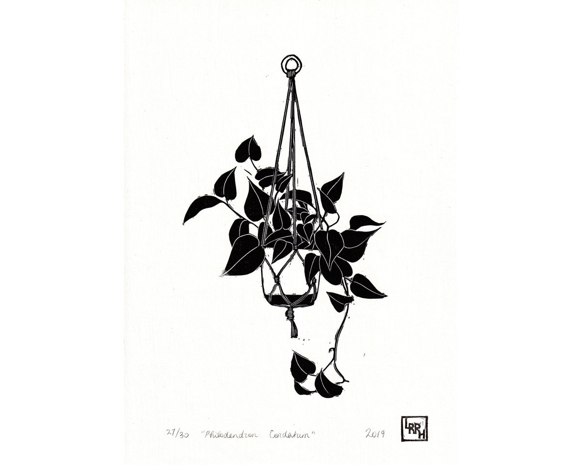 Philodendron Cordatum - limited edition linocut print