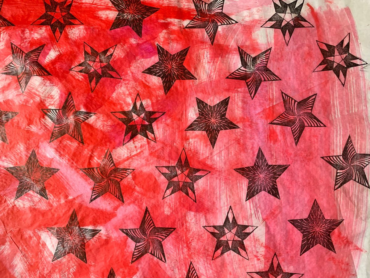 Star rubber stamp set, handmade stamp set