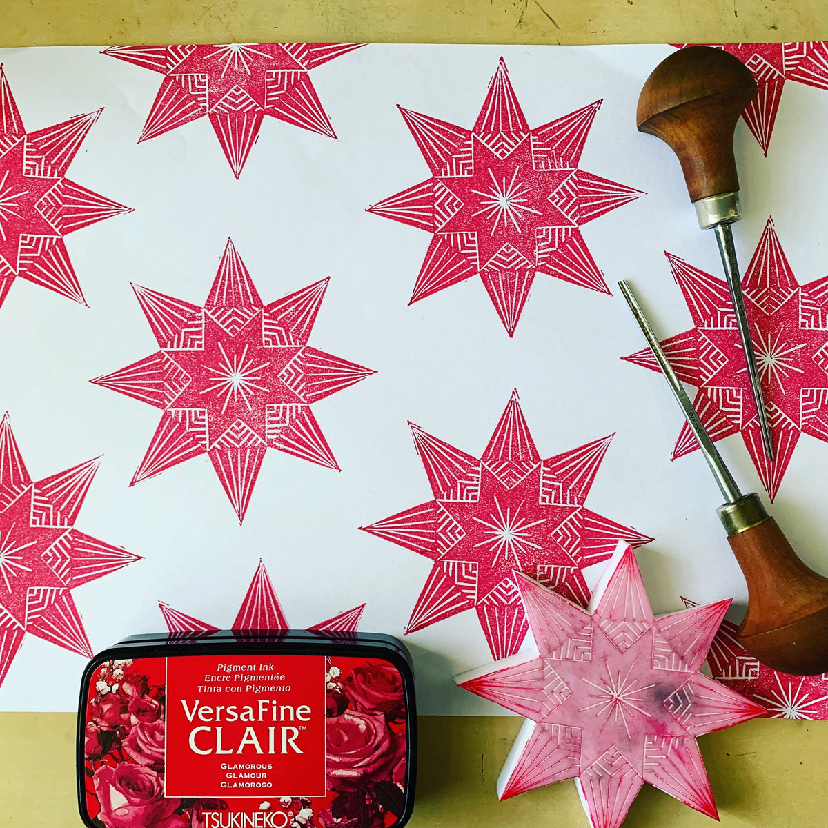 Star rubber stamp, Christmas stamp, xmas craft stamp, DIY Christmas card, hand carved, limited edition, DIY greeting cards, DIY gift wrap