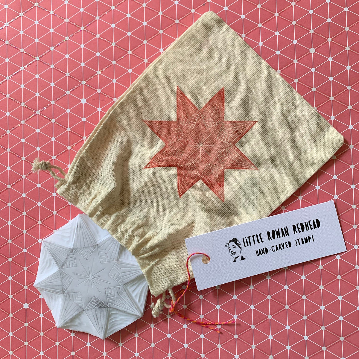 Star rubber stamp, Christmas stamp, xmas craft stamp, DIY Christmas card, hand carved, limited edition, DIY greeting cards, DIY gift wrap