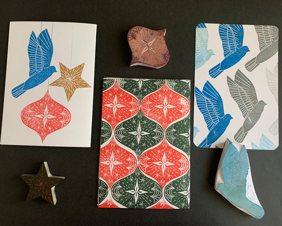 Ornaments - Christmas Handmade Rubber Stamp Set