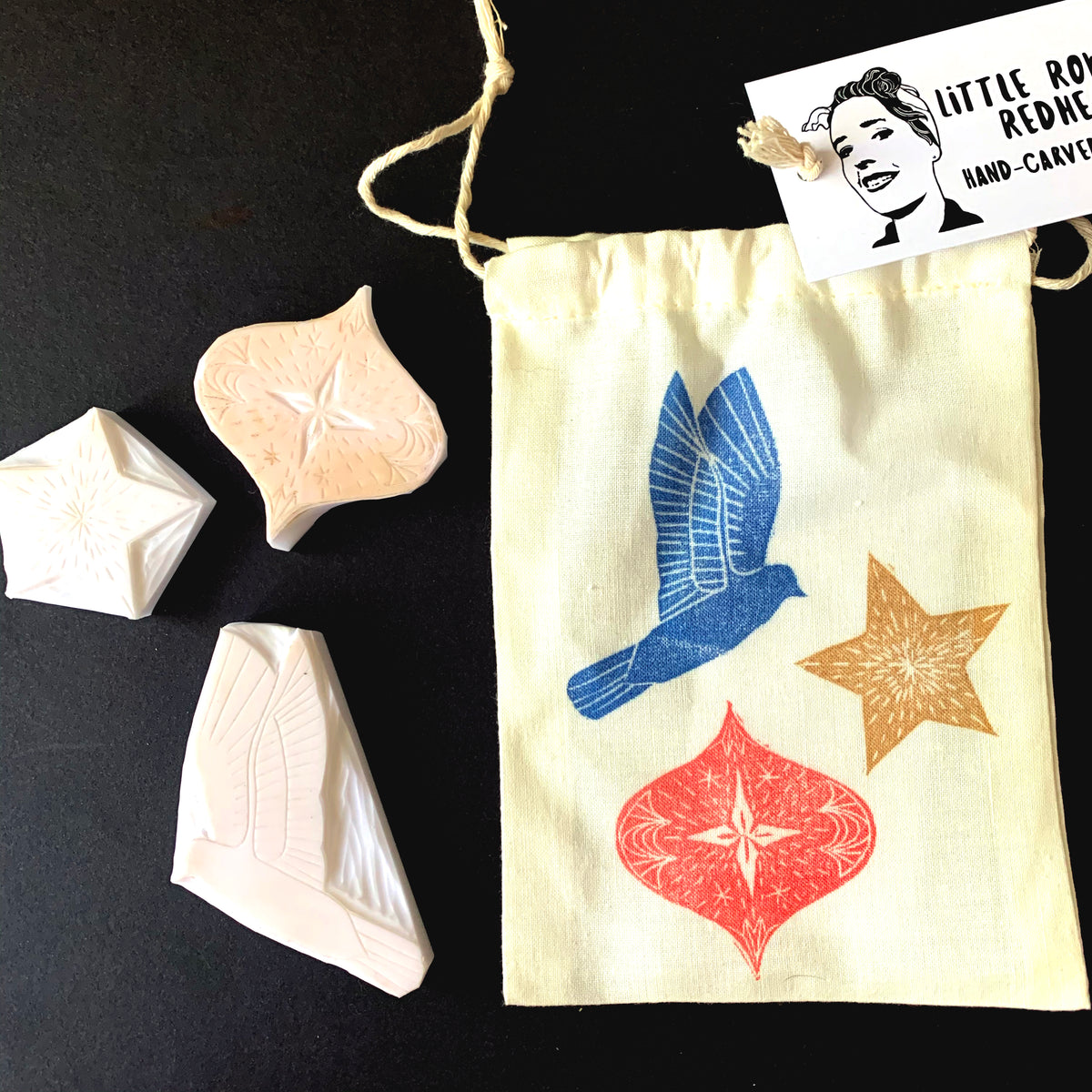 Ornaments - Christmas Handmade Rubber Stamp Set